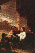 Bartolome Esteban Murillo homas of Villanueva dividing his clothes among beggar boys Spain oil painting artist